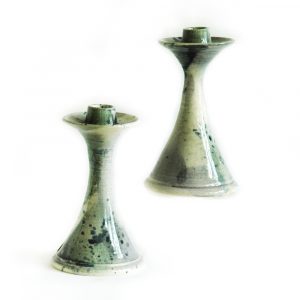 tall speckled candle holders